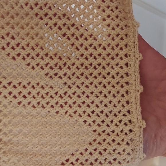 Rails Naomi Ruffle Knit Crochet Tank Top Rainbow Tan Multi Stripe - Picture 9 of 12